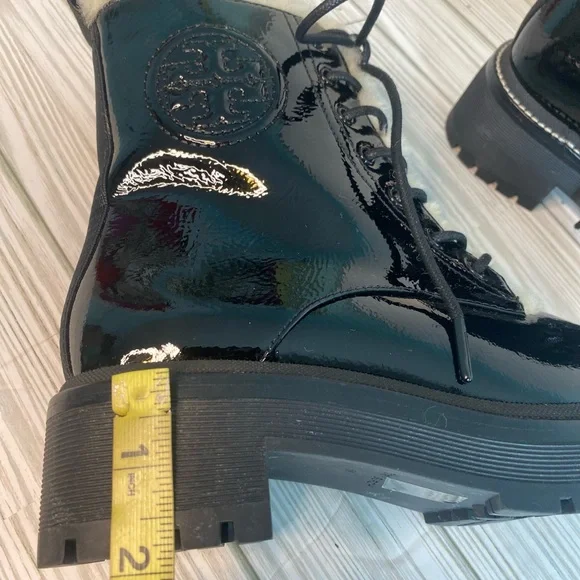 Tory Burch Miller 50mm Shearling Patent Booties size 5 NWOT - Picture 12 of 14